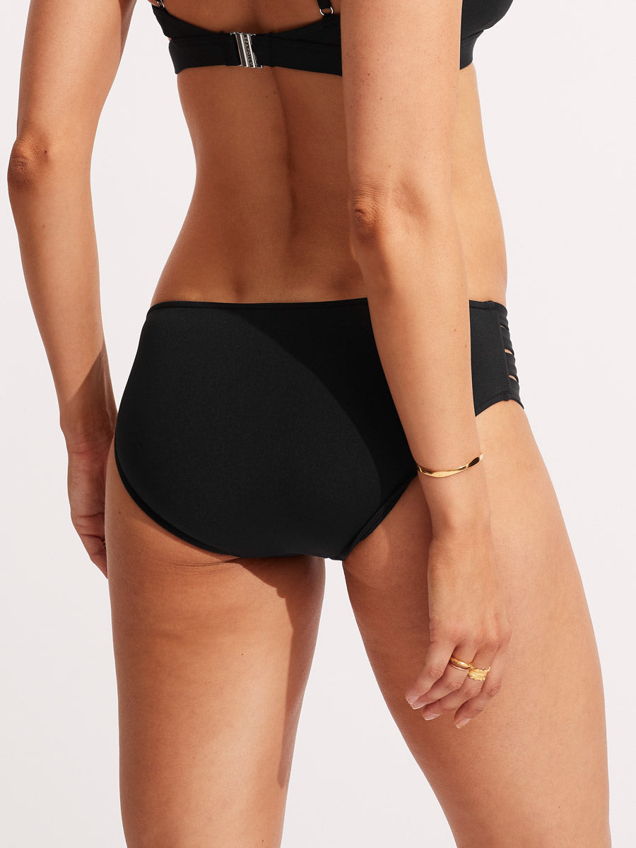 Seafolly SF Collective Multi Strap Hipster Bottom In Black