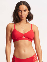 Seafolly Seafolly Collective Hybrid Bralette in Chilli Red, view 1, click to see full size