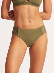 Seafolly Seafolly Collective Multi Strap Hipster Bottom in Olive, view 1, click to see full size