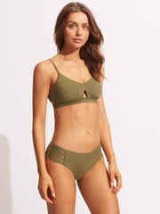 Seafolly Seafolly Collective Hybrid Bralette in Olive, view 3, click to see full size