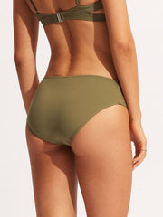 Seafolly Seafolly Collective Multi Strap Hipster Bottom in Olive, view 2, click to see full size