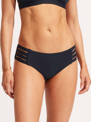 Seafolly SF Collective Multi Strap Hipster Bottom in True Navy, view 1, click to see full size