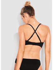 Seafolly Quilted DD Cup Bralette Black, view 2, click to see full size