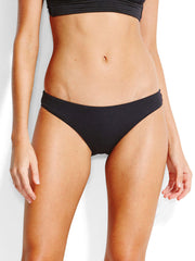 Seafolly Mini Hipster Gathered Back Black, view 1, click to see full size