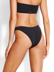 Seafolly Active High Cut Bottom Black, view 2, click to see full size