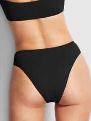 Seafolly Sea Dive High Rise Bottom In Black, view 2, click to see full size