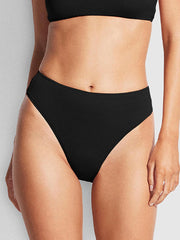 Seafolly Sea Dive High Rise Bottom In Black, view 1, click to see full size