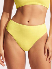 Seafolly Sea Dive High Rise Bottom in Lime Light, view 1, click to see full size