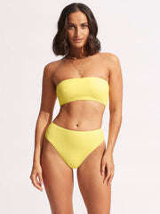 Seafolly Sea Dive High Rise Bottom in Lime Light, view 3, click to see full size