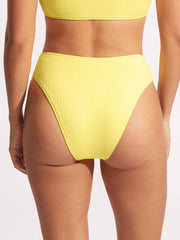 Seafolly Sea Dive High Rise Bottom in Lime Light, view 2, click to see full size