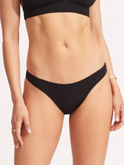 Seafolly SF Collective High Cut Pant in Black, view 1, click to see full size