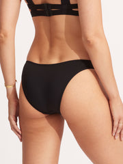 Seafolly SF Collective High Cut Pant in Black, view 2, click to see full size
