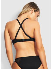Seafolly Petal Edge D Cup Bralette Black, view 2, click to see full size