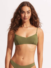 Seafolly Sea Dive Bralette in Khaki, view 1, click to see full size