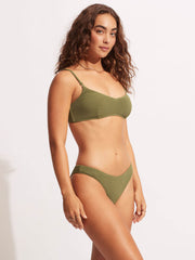 Seafolly Sea Dive Bralette in Khaki, view 4, click to see full size