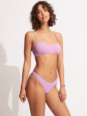 Seafolly Sea Dive High Cut Bottom in Lilac, view 3, click to see full size
