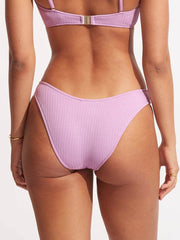 Seafolly Sea Dive High Cut Bottom in Lilac, view 2, click to see full size