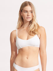 Seafolly Sea Dive Bralette In White, view 1, click to see full size
