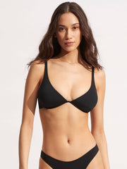 Seafolly SF Collective Split Wire Bra in Black, view 1, click to see full size