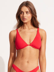 Seafolly SF Collective Split Wire Bra in Chilli Red, view 1, click to see full size