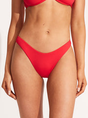 Seafolly SF Collective High Cut Pant in Chilli Red, view 1, click to see full size