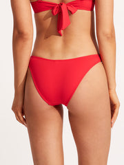 Seafolly SF Collective High Cut Pant in Chilli Red, view 2, click to see full size