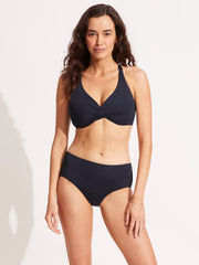 Seafolly SF Collective Wrap Front F Cup Bra in True Navy, view 3, click to see full size
