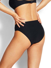 Seafolly Medusa Wide Side Retro in Black, view 2, click to see full size