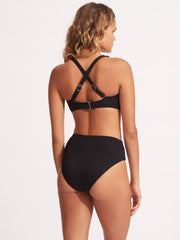 Seafolly SF Collective DD Double Wrap Front Bra in Black, view 2, click to see full size
