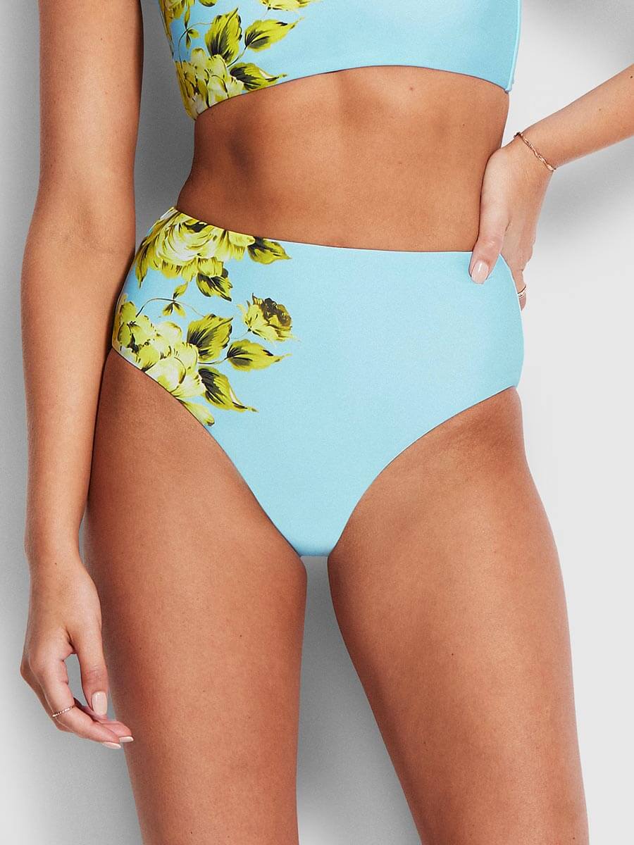 Seafolly Full Bloom High Waisted Pant in Sky Blue