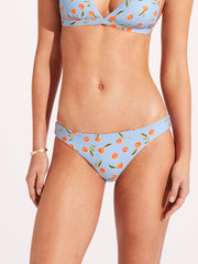 Seafolly Summer Crush Reversible Hipster in Powder Blue, view 1, click to see full size