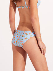 Seafolly Summer Crush Reversible Hipster in Powder Blue, view 2, click to see full size