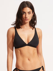 Seafolly Seafolly Collective Longline Triangle in Black, view 1, click to see full size