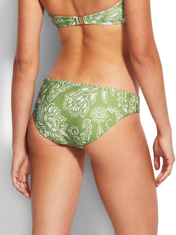 Seafolly Folklore Reversible Hipster in Green Tea