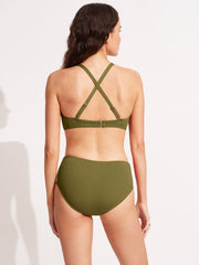 Seafolly Seafolly Collective DD Scoop Neck Halter in Avocado, view 2, click to see full size