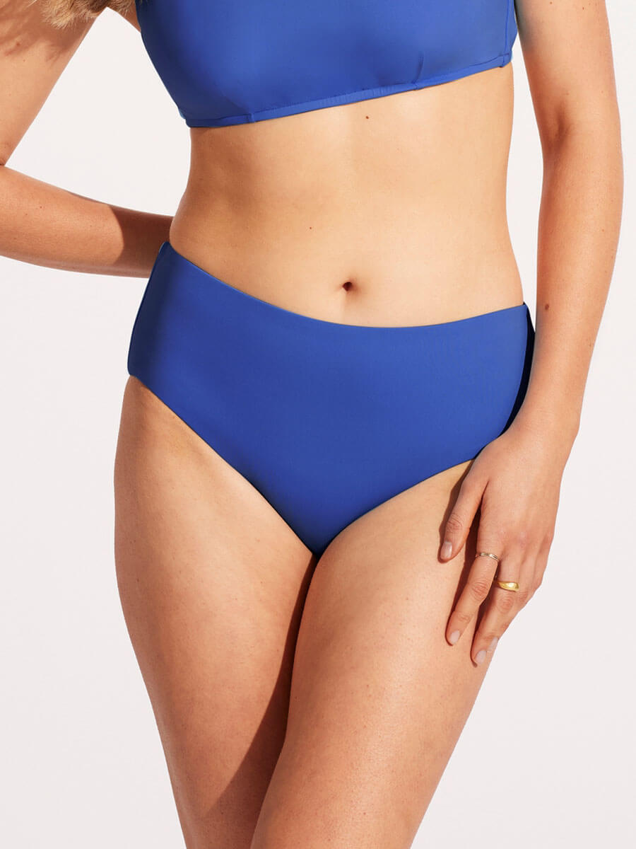 Seafolly SF Collective Wide Side Retro in Azure