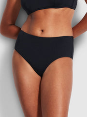 Seafolly SF Collective Wide Side Retro in Black, view 1, click to see full size