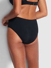 Seafolly SF Collective Wide Side Retro in Black, view 2, click to see full size