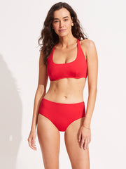 Seafolly SF Collective DD Scoop Neck Halter in Chilli Red, view 4, click to see full size