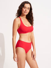 Seafolly SF Collective DD Scoop Neck Halter in Chilli Red, view 3, click to see full size