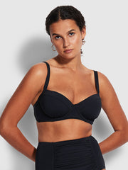 Seafolly SF Collective DD Cup Underwire Bra in Black, view 1, click to see full size