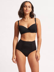 Seafolly Seafolly Collective High Waisted Pant in Black, view 3, click to see full size
