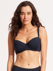 Seafolly SF Collective DD Cup Underwire Bra in True Navy, view 1, click to see full size