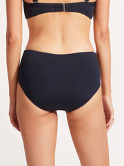 Seafolly SF Collective Wide Side Retro in True Navy, view 2, click to see full size