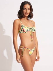 Seafolly Lemoncello Drawstring Tie Side Rio Pant in Lemoncello, view 3, click to see full size