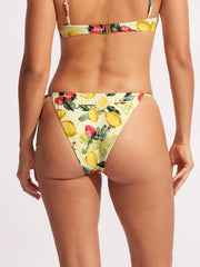 Seafolly Lemoncello Drawstring Tie Side Rio Pant in Lemoncello, view 2, click to see full size