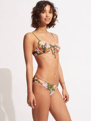Seafolly Paradise Garden Reversible Hipster in Avocado, view 3, click to see full size