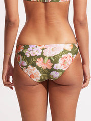 Seafolly Paradise Garden Reversible Hipster in Avocado, view 2, click to see full size