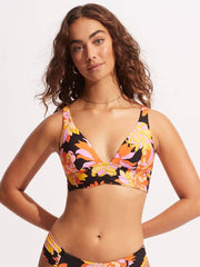 Seafolly Palm Springs Longline Triangle in Black, view 1, click to see full size