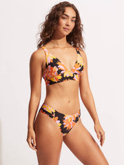Seafolly Palm Springs Longline Triangle in Black, view 3, click to see full size